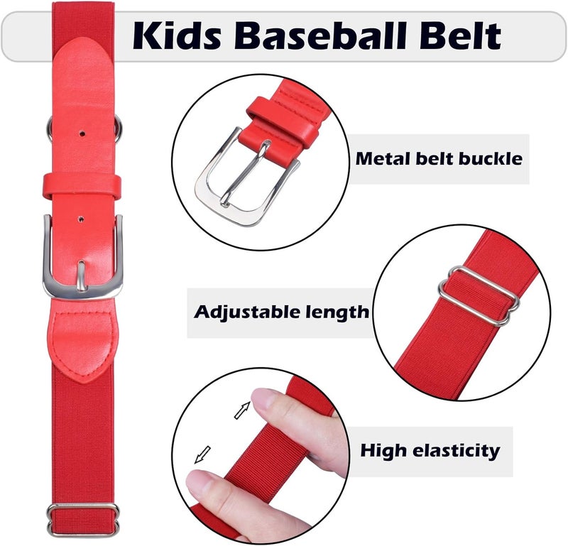 EDCYF Kids Baseball or Softball Socks and Belt Combo Set Softball Knee Socks High Tube Soccer Socks for Youth Boys Girls - Image 3